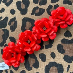 J. Crew Beautiful Orange Rose Statement Bracelet